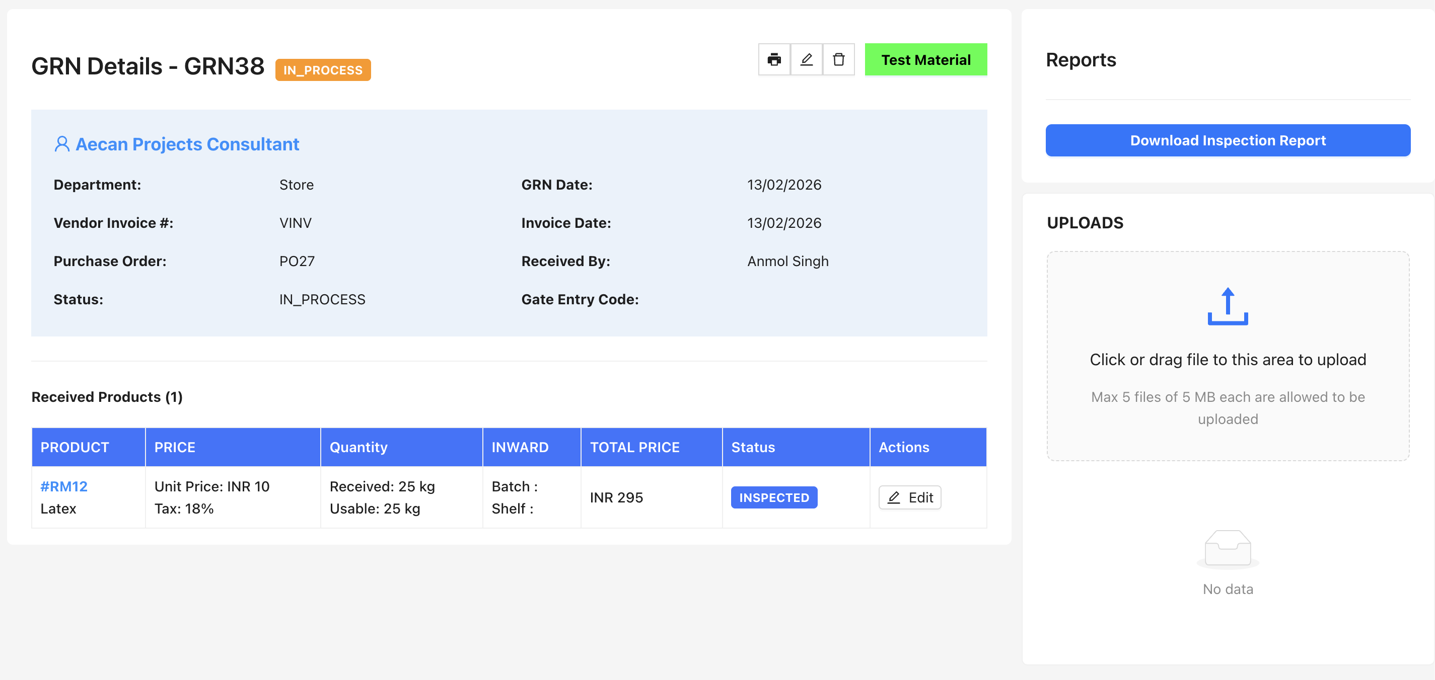 GRN ready for testing
